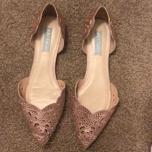 Glittery Betsey Johnson flats. Worn once.